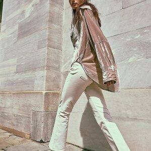 Free People In My Feelings Velvet Crop Slim Flare Pants NWT Medium